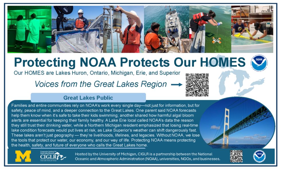 🌊 NEW blog from #CIGLR 🌊

As summer begins, explore how #NOAA science supports our HOMES—Huron, Ontario, Michigan, Erie &amp; Superior. 💧🌎 From drinking water to storm forecasts, this work keeps our #GreatLakes safe &amp; resilient. 🔗 ciglr.seas.umich.edu/voices-gls-reg… 

#blog #science