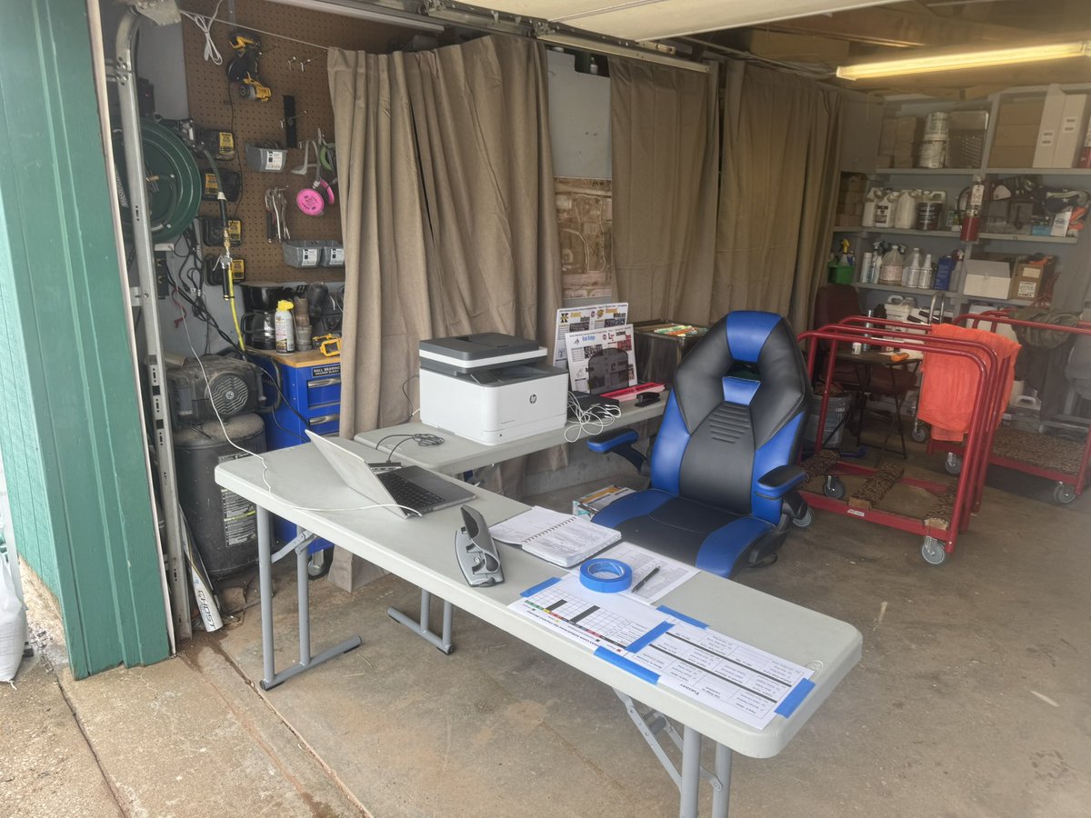My makeshift office is ready to go for the Spring Softball Championships at Meador Park! First games are at noon.