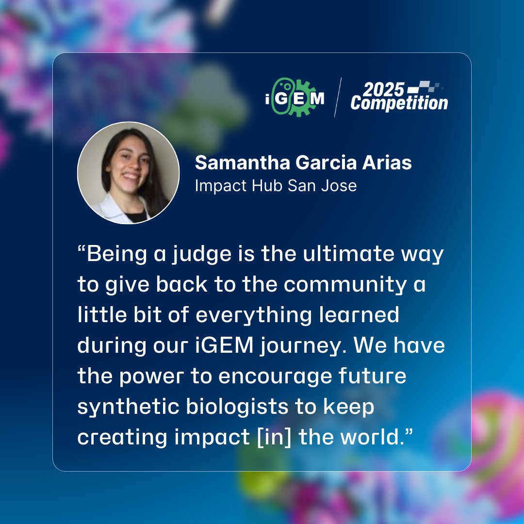 iGEMCommunity's tweet image. At iGEM, judging isn’t just about evaluating; it’s about mentoring and inspiring the next generation of synthetic biologists.
If you’ve been part of iGEM, you know the impact a judge can make.
competition.igem.org/judging/judges