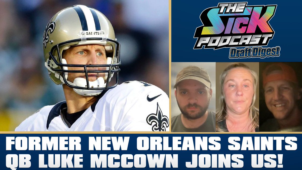 The Sick Podcast with Draft Vogel (@sickpodnfldraft) on Twitter photo 🚨New Episode🚨
Former NFL QB <a href="/luke_mccown/">Luke McCown</a> joins <a href="/Emilnem/">Emily Van Buskirk</a> & <a href="/DraftVogel/">John “Draft” Vogel</a> to discuss:
🔵 What sets Hall of Famers apart?
🔵 Transitioning from college to the pros
🔵 His NFL journey
Full pod👇
Watch: youtu.be/RfiKjM6DSko
Listen: traffic.megaphone.fm/SICMED96934814…
#thesickpodcast 🚨New Episode🚨
Former NFL QB <a href="/luke_mccown/">Luke McCown</a> joins <a href="/Emilnem/">Emily Van Buskirk</a> & <a href="/DraftVogel/">John “Draft” Vogel</a> to discuss:
🔵 What sets Hall of Famers apart?
🔵 Transitioning from college to the pros
🔵 His NFL journey
Full pod👇
Watch: youtu.be/RfiKjM6DSko
Listen: traffic.megaphone.fm/SICMED96934814…
#thesickpodcast