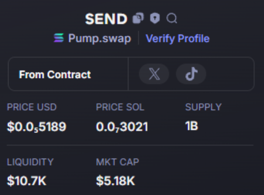 Done:   20X   
$SEND  #SEND 
Call:  5K -  100K 
CA -  BLBFza9XayCFgDq5n7vBZvyYWdZYuFz2qUw5SYu3pump
TG: t.me/BatManVipCall