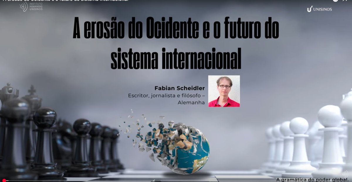 Today I gave a talk on the erosion of the West and the future of the international system in the study cycle "Grammar of Global Power" at the Instituto Humanitas Unisinos in Brazil (with Portuguese translation). <a href="/_ihu/">IHU</a>  youtube.com/live/5ErWQonau…