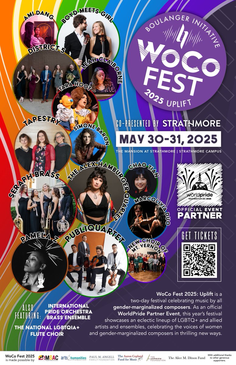 Looking for World Pride plans this weekend? Check out Boulanger Initiative's WoCo Fest! As an official WorldPride Partner Event, this year’s festival showcases an eclectic lineup of LGBTQ+ and allied artists and ensembles. Tickets: buff.ly/BBQyeCJ
