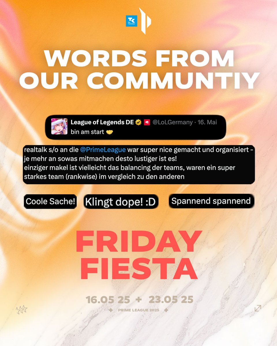 Freaks 4U Gaming (@freaks4ugaming) on Twitter photo Two Fridays. One Community. Infinite Learnings. 🎉
Over the past two Fridays, we brought a new format to life: the <a href="/PrimeLeague/">Die Techniker Prime League</a> Friday Fiesta, a mini-tournament created for our community.
It was fast. It was fun. It was full of great moments! Two Fridays. One Community. Infinite Learnings. 🎉
Over the past two Fridays, we brought a new format to life: the <a href="/PrimeLeague/">Die Techniker Prime League</a> Friday Fiesta, a mini-tournament created for our community.
It was fast. It was fun. It was full of great moments!