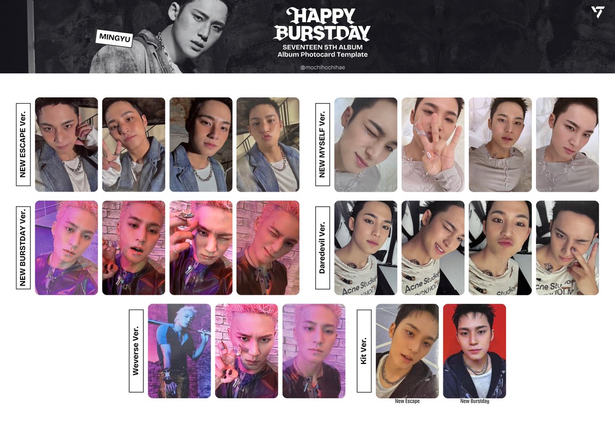 seventeen 5th album: happy burstday — mingyu album photocard