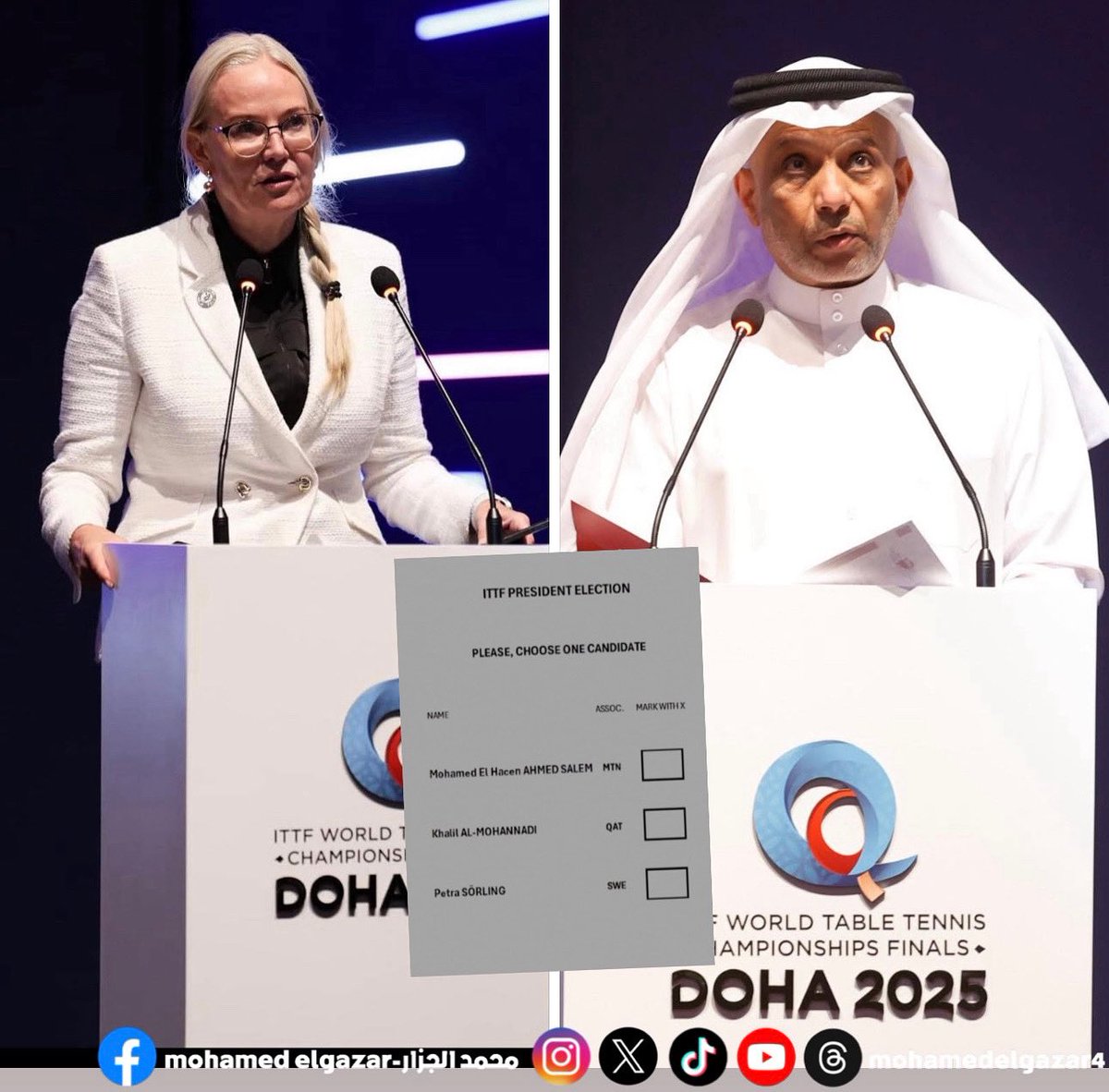 mohamedelgazar4's tweet photo. عاجــل || 🚨

🔘 سيتم التصويت على اختيار الرئيس في انتخابات الاتحاد الدولي لكرة الطاولة .. بالاقتراع "الورقي" ، وليس "الإلكتروني" بناءاً على رغبة المرشحين 💯🏓👌

🔘 عملية التصويت ستبدأ بعد دقائق قليلة ، وفور نهايتها ستتم عملية الفرز والإعلان الرسمي عن النتيجة 🗳️🔝

#ITTFSummit https://t.co/gjMEWkyCzW