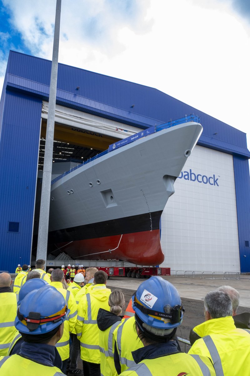 Royal Navy (@royalnavy) on Twitter photo Out of the shadows.
The UK's first Type 31 frigate <a href="/HMSVenturerRN/">HMSVenturer</a> was today revealed to the world, rolled out of the large assembly hall <a href="/Babcockplc/">Babcock International</a> in Rosyth after 2½ years' construction ahead of entering the water next month to begin completion.
royalnavy.mod.uk/news/2025/may/… Out of the shadows.
The UK's first Type 31 frigate <a href="/HMSVenturerRN/">HMSVenturer</a> was today revealed to the world, rolled out of the large assembly hall <a href="/Babcockplc/">Babcock International</a> in Rosyth after 2½ years' construction ahead of entering the water next month to begin completion.
royalnavy.mod.uk/news/2025/may/…
