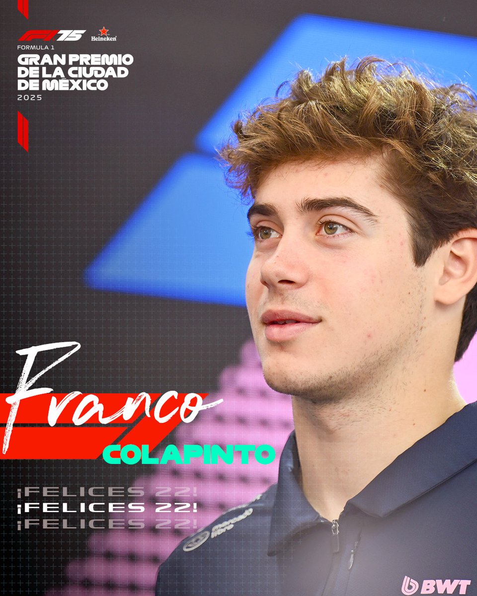 mexicogp's tweet image. Uno de los jóvenes talentos más prometedores del automovilismo celebra hoy su cumpleaños 22.
¡Felicidades, @FranColapinto! 🇦🇷🔥