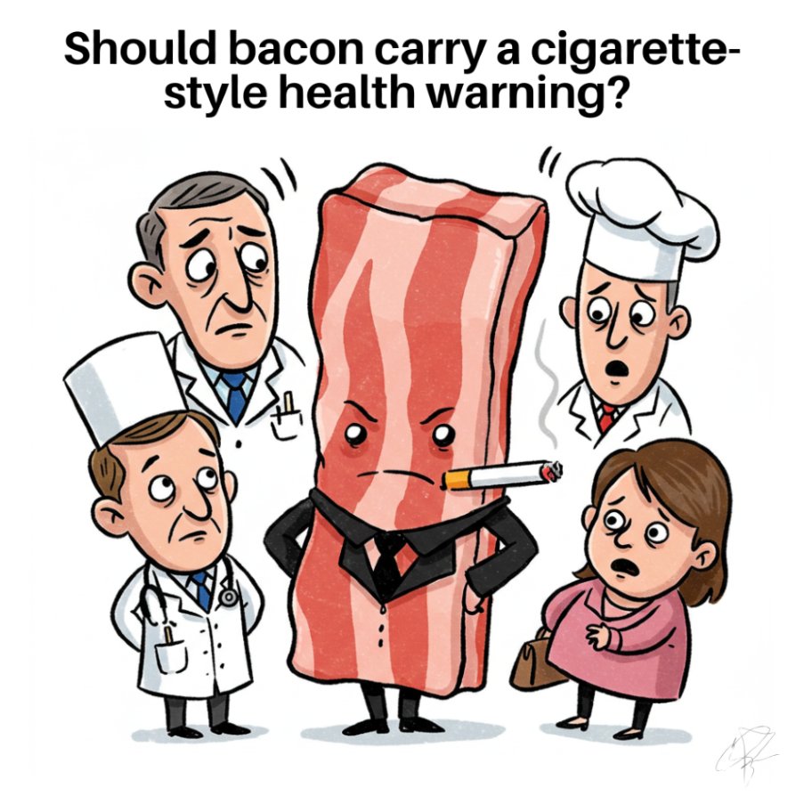 Processed pig meat, including ham, bacon, and salami, has been classed as a  group 1 carcinogen by the World Health Organization. This is the same  classification as tobacco smoking and asbestos