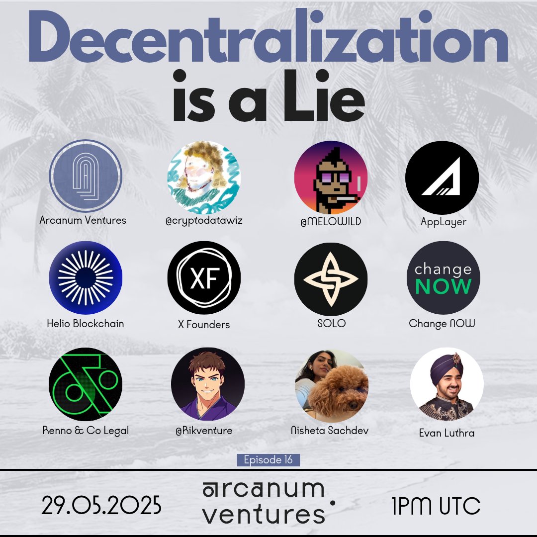 In the wake of the recent <a href="/CetusProtocol/">Cetus🐳</a> exploit last week, the <a href="/SuiNetwork/">Sui</a> ground to a halt to mitigate damage and save funds.

So, is anything actually decentralized in blockchain?

Is centralization a feature and not a bug?

Join us for another discussion this week as we