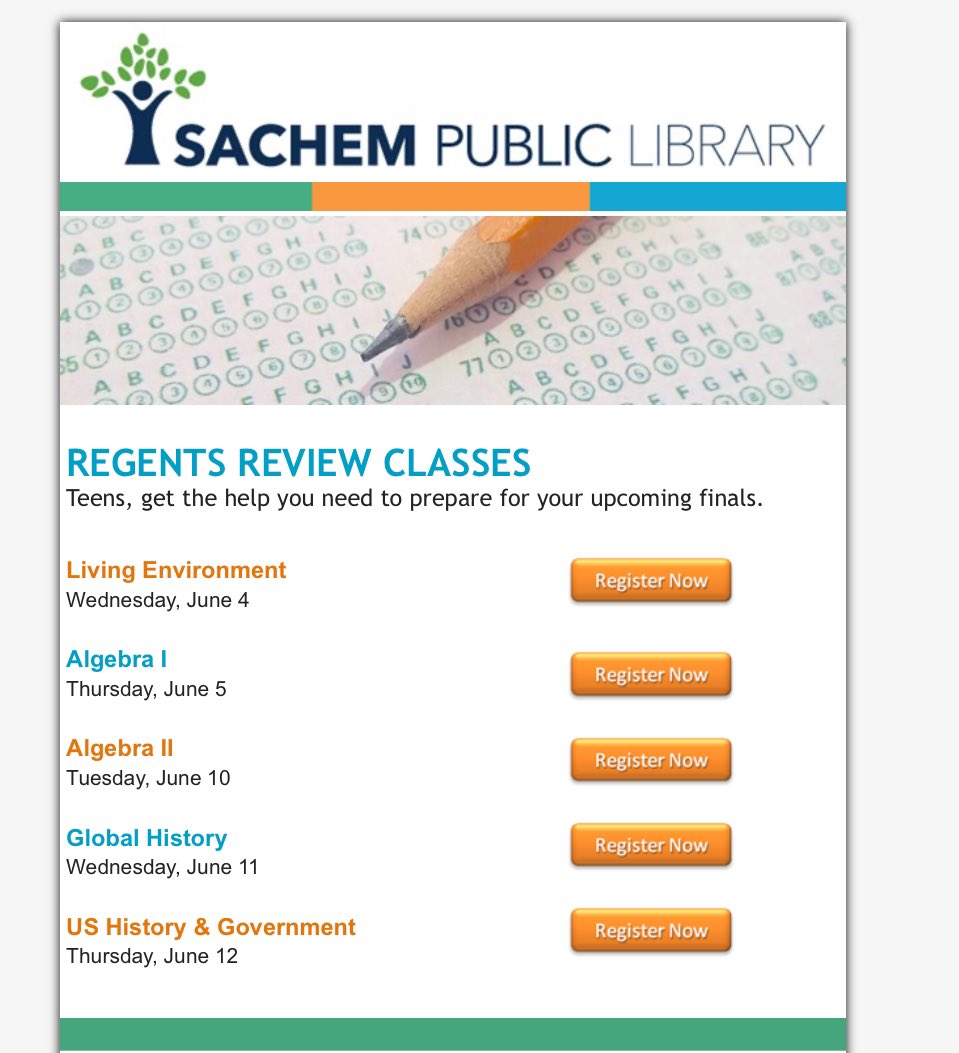 Click the link below to see regents review opportunities through Sachem Puvlic library! <a href="/sachemhseast/">Principal Antonetti</a> 

libraryaware.com/302/Posts/View…