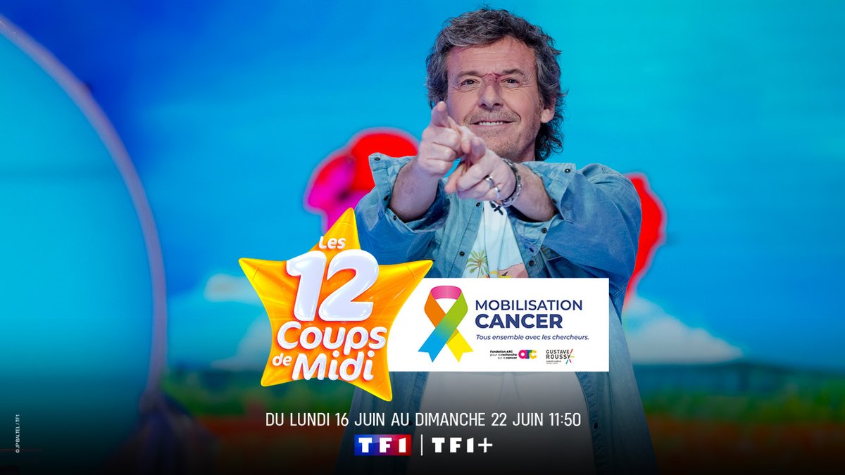 TF1 Pro (@tf1pro) on Twitter photo #Annonces
<a href="/12Coups_tf1/">Les 12 Coups de Midi</a> présenté par <a href="/JL_Reichmann/">Jean-Luc Reichmann</a> et <a href="/TF1/">TF1</a> s’unissent pour faire progresser la lutte contre le cancer
<a href="/JL_Reichmann/">Jean-Luc Reichmann</a> et <a href="/Tof_Beaugrand/">Christophe Beaugrand-Gerin</a> remettront 22/06 un chèque au profit de Mobilisation Cancer <a href="/FondationARC/">Fondation ARC</a> et <a href="/GustaveRoussy/">Gustave Roussy</a>
Du lundi 16 au dim 22/06 à 11h50 #Annonces
<a href="/12Coups_tf1/">Les 12 Coups de Midi</a> présenté par <a href="/JL_Reichmann/">Jean-Luc Reichmann</a> et <a href="/TF1/">TF1</a> s’unissent pour faire progresser la lutte contre le cancer
<a href="/JL_Reichmann/">Jean-Luc Reichmann</a> et <a href="/Tof_Beaugrand/">Christophe Beaugrand-Gerin</a> remettront 22/06 un chèque au profit de Mobilisation Cancer <a href="/FondationARC/">Fondation ARC</a> et <a href="/GustaveRoussy/">Gustave Roussy</a>
Du lundi 16 au dim 22/06 à 11h50