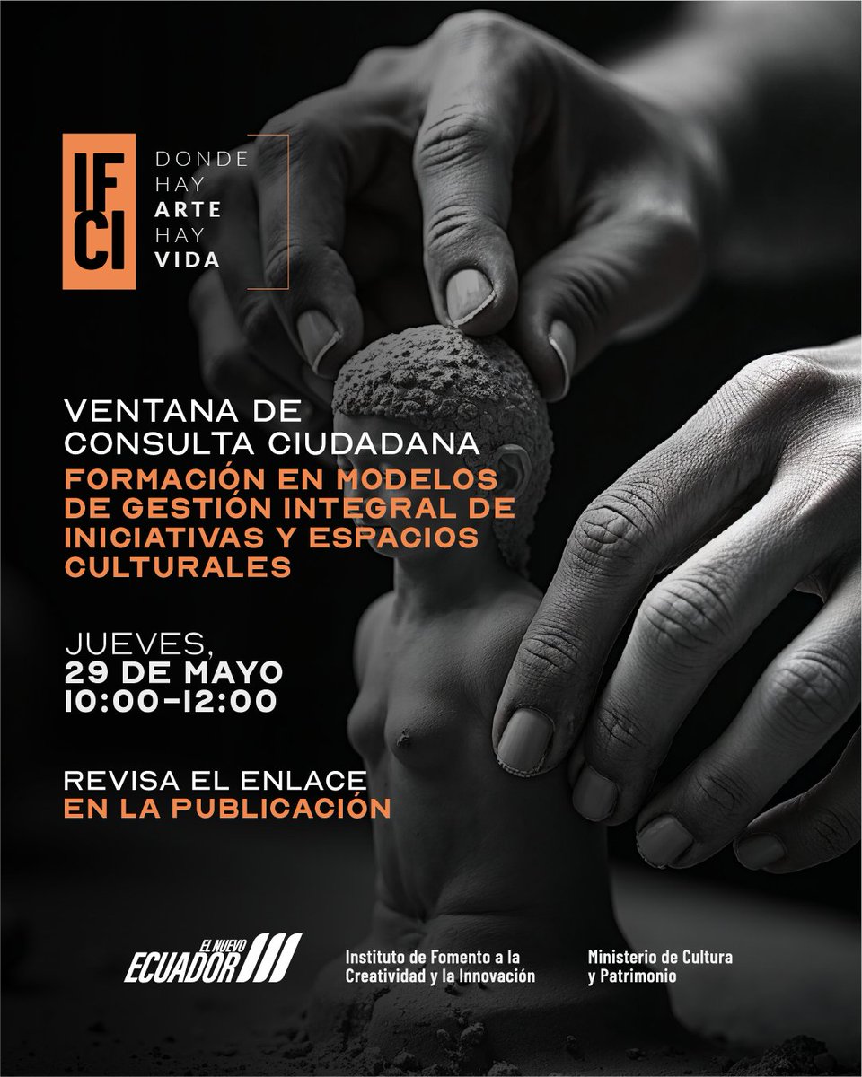 📌 Ventana de consultas IFCI Concurso: Formación en modelos de gestión integral de iniciativas y espacios culturales ¿Tienes dudas?
Conéctate y acláralas directamente con el equipo.
Jueves, 29 de mayo de 2025
Zoom: zoom.us/j/98734830001