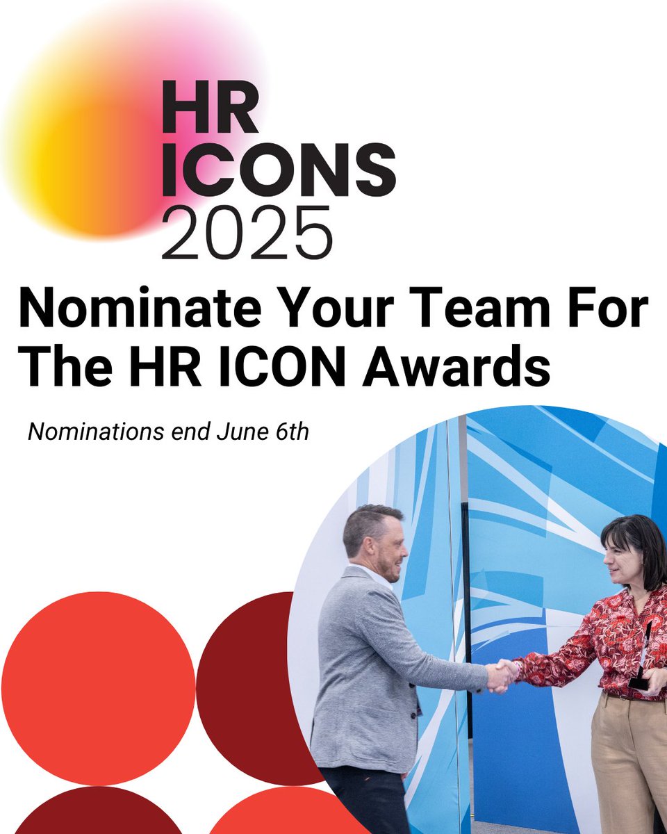 Is your team redefining HR excellence?🏆 Nominate them as an HR Icon at #HRTech2025! Categories include DEI, AI, Talent Strategy &amp; more. 

Submissions due by June 6: bit.ly/4m1ahKz
#HRTech #WorkplaceInnovation #HumanResources