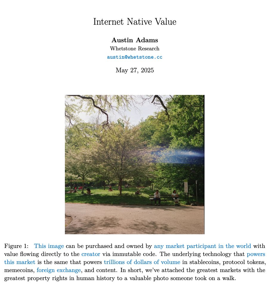 Releasing a piece about the future of value on the Internet called "Internet Native Value"

It discusses the shift in what society finds as "valuable" over time, how the internet has changed what people perceive as valuable, and how we can create a user-owned internet.