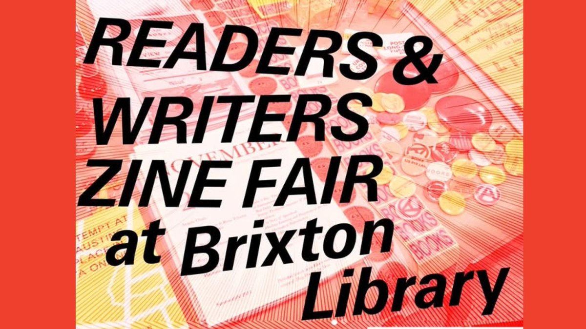 Find fanzines, magazines, publications, &amp; the latest in small press in Lambeth’s Readers &amp; Writers festival ✍️

f you’ve made a ‘zine bring it along to the sales table 📄

Saturday 7 June, 12noon to 4.30pm, Brixton Library🗓️

Find out more: brnw.ch/21wSXyw