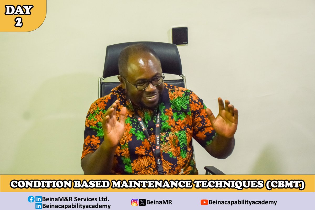 BeinaMR's tweet photo. Day 2of3: #ConditionBasedMaintenance #Techniques (CBMT) - Private Session for @pace_nigeria

Today, we explored key CBM techniques:
1. Lubrication Excellence: Proper application and world-class best practices. https://t.co/v0iQgpDdFt