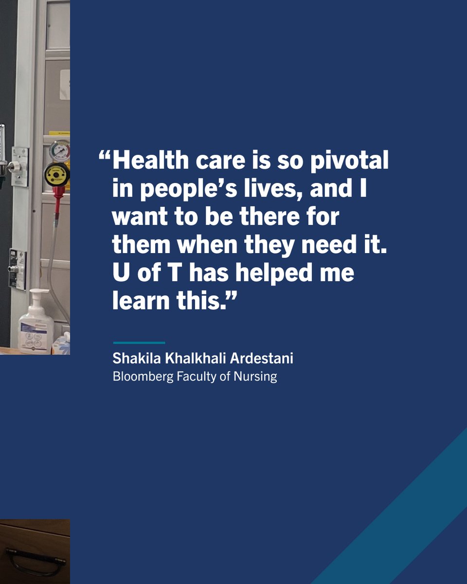 U of T Alumni (@uoftalumni) on Twitter photo From refugee to ER nurse to grad student, Shakila Khalkhali Ardestani is using her voice – and her <a href="/UofT/">University of Toronto</a> education – to make health care more equitable for newcomers. Through her studies @uoftnursing, she’s turning lived experience into lasting impact. 1/2 #UofTDefyGravity From refugee to ER nurse to grad student, Shakila Khalkhali Ardestani is using her voice – and her <a href="/UofT/">University of Toronto</a> education – to make health care more equitable for newcomers. Through her studies @uoftnursing, she’s turning lived experience into lasting impact. 1/2 #UofTDefyGravity