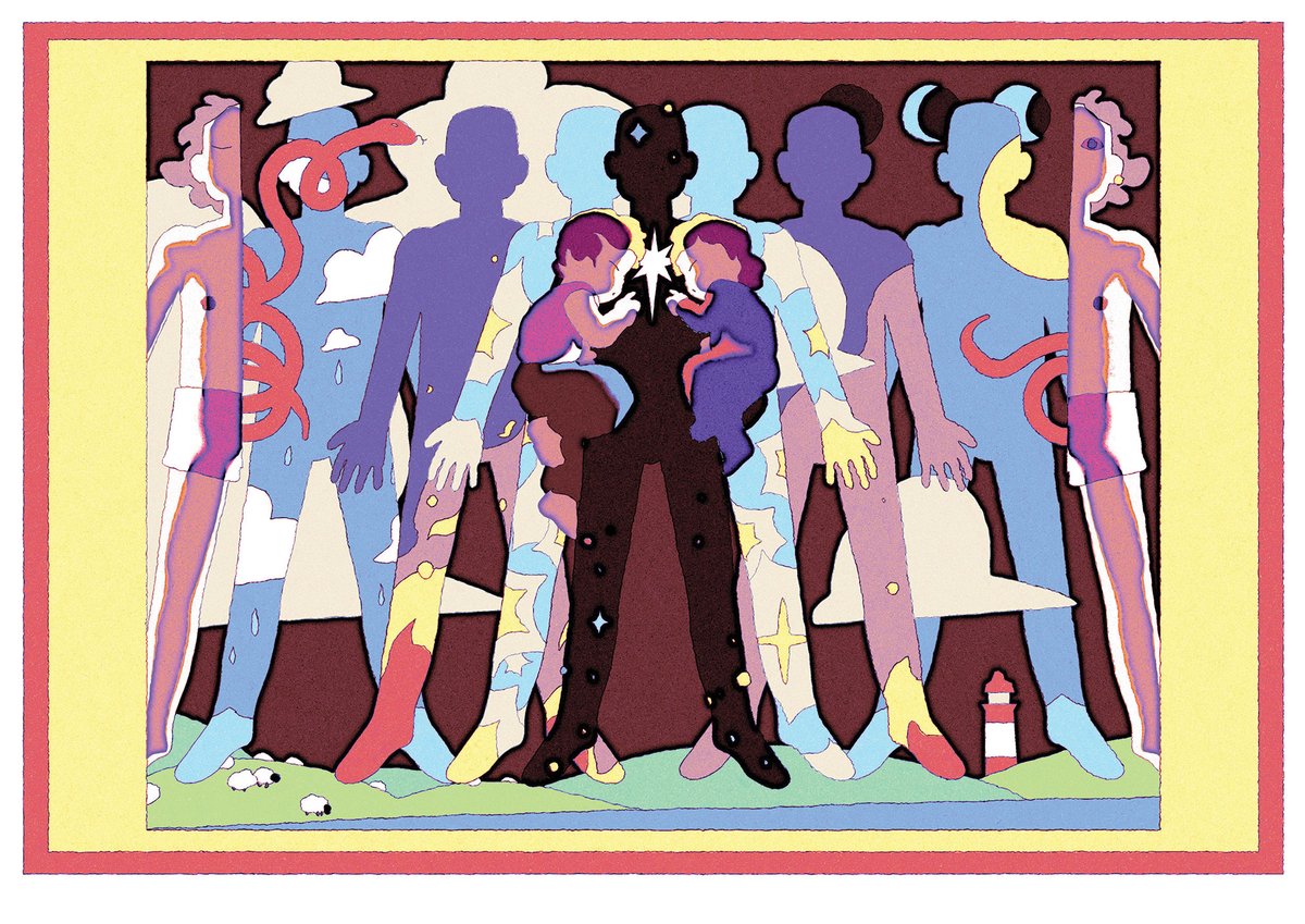 My piece, ‘to the moon and back’ for this years @insidefeelings_bristol exhibition at @centrespacegallery . 2 small kids and many sleepless nights have been spreading me particularly thin this year, but ultimately feeling more love than ever before. #illustration #art #bnpr #b3d