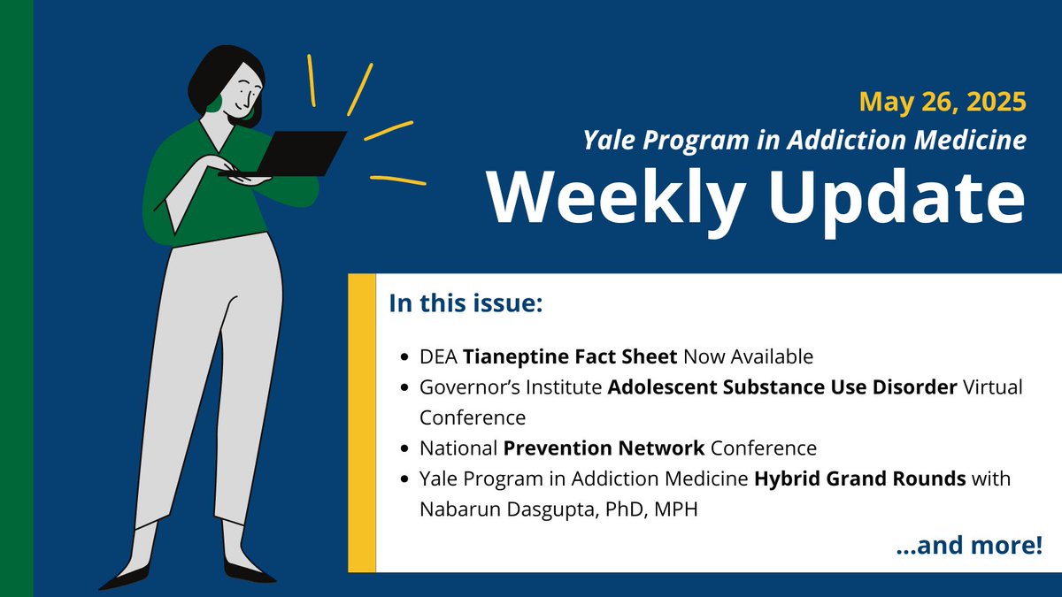 Yale Program in Addiction Medicine (@yaleadm) on Twitter photo <a href="/YaleADM/">Yale Program in Addiction Medicine</a> Weekly Update | Week of May 26th
🔗view.message.yale.edu/?qs=9ff0ef9502… <a href="/YaleADM/">Yale Program in Addiction Medicine</a> Weekly Update | Week of May 26th
🔗view.message.yale.edu/?qs=9ff0ef9502…