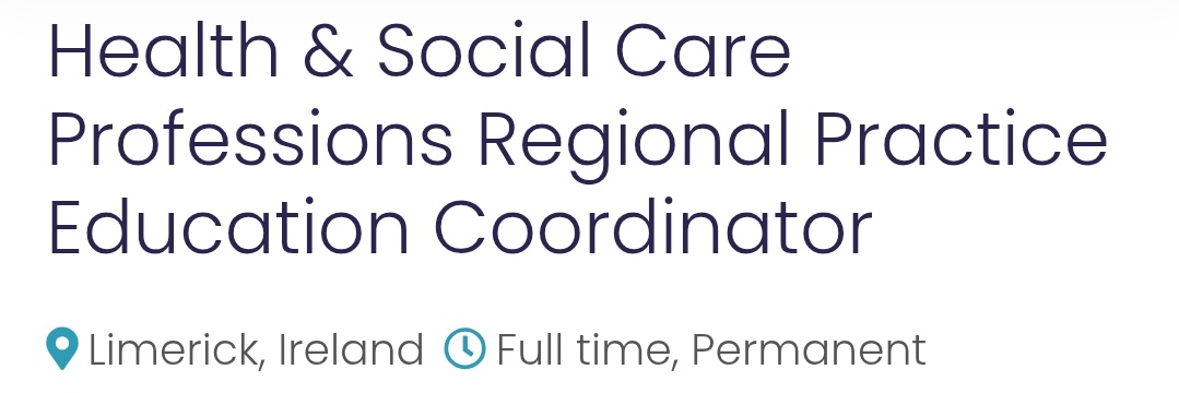 Delighted to see more HSCP practice education job opportunities becoming available nationally. Building sustainable quality practice education.
about.hse.ie/jobs/job-searc…