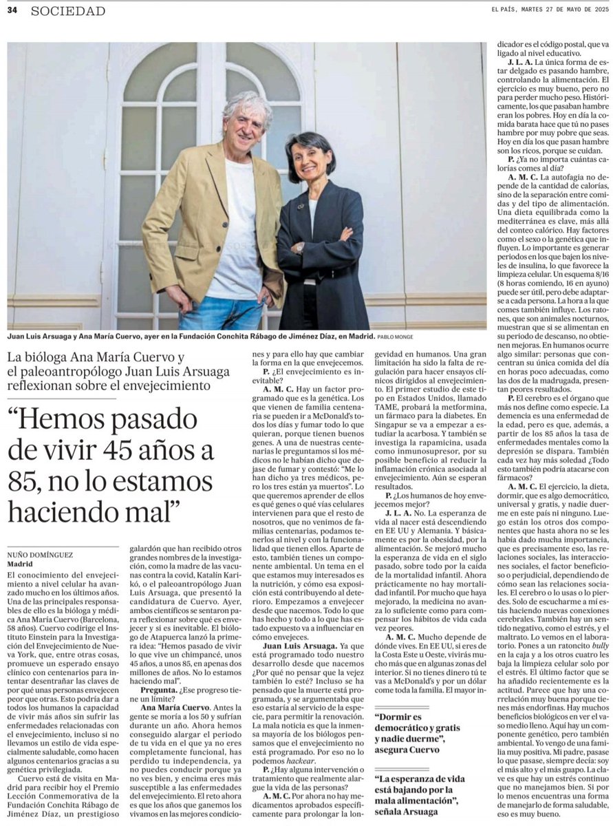 nutrelos_com's tweet photo. Juan Luis Arsuaga: "La esperanza de vida está bajando por la mala alimentación" vía @elpais_espana https://t.co/h0lMMuMCed