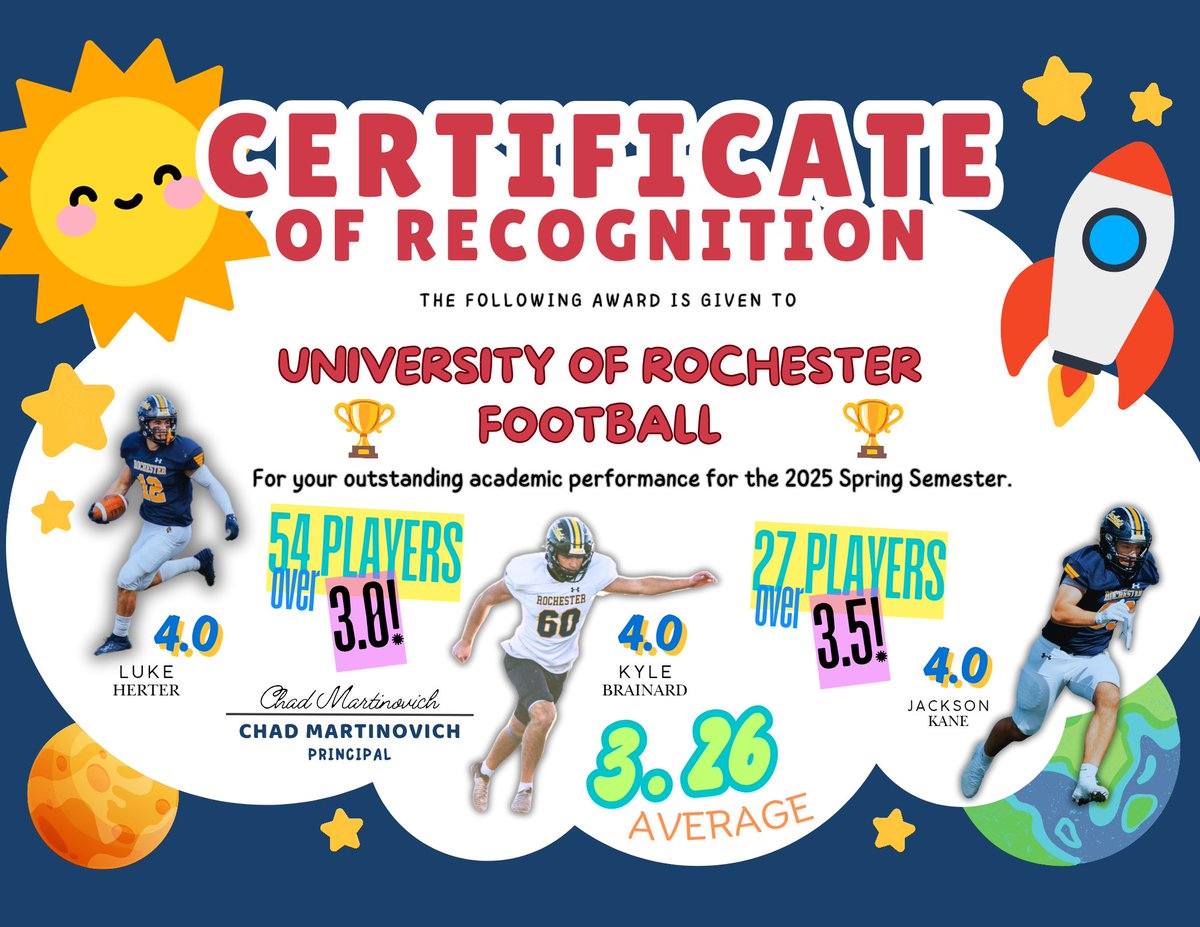 This Spring, our 75 returners achieved an incredible 3.26 team GPA, a big jump from our Fall 3.04.

📚 54 players over 3.0!
📚 27 players over a 3.5!
📚 3 players with 4.0 GPAs!
📚 48 players with 3.0+ cumulative GPAs!

Results show what it really takes to be a #StudentAthlete!