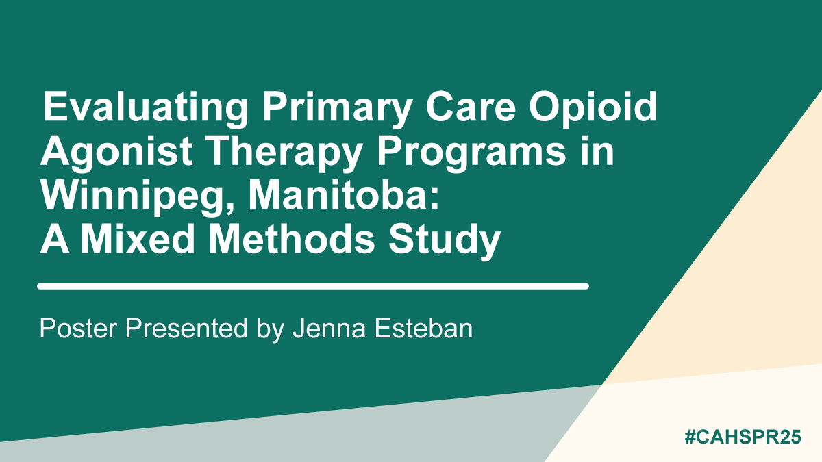 #MCHPResearch today at #CAHSPR25: Research from MCHP's Dr. Laura Bowler (#HDRNCanada's #IDEA Team) and PhD student Jenna Esteban Villarba will be presented at today's poster session, from 5:30 to 6:30 in the Pinnacle and Panorama Rooms.  #UMResearch
