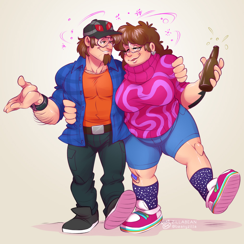 Gravity Falls-inspired commissions for Prezzzz! They redesigned the cast  with their own twist, all grown up, and asked me for a couple fun pieces  based on their designs. 😊, image size:936x936