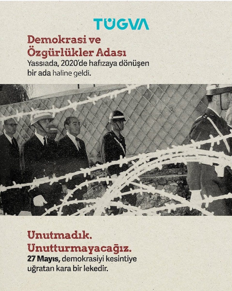 📍27 Mayıs 1960

Milletin iradesine vurulan kara darbe.

Adnan Menderes ve yol arkadaşlarını rahmetle anıyoruz.

Halkın sesine pranga vuran her anlayışa karşıyız.

#27mayısdarbesi #AdnanMenderes