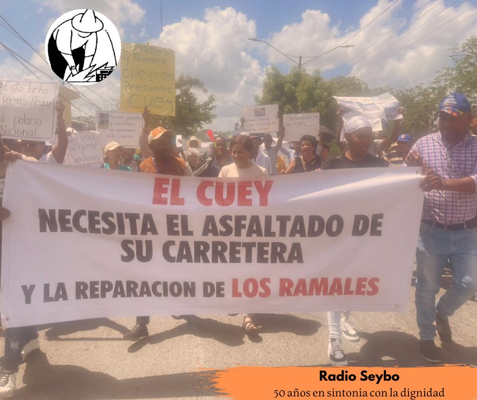 Comunitarios de El Cuey exigen la construcción de su carretera en marcha pacífica radioseibo.org/2025/05/27/com…