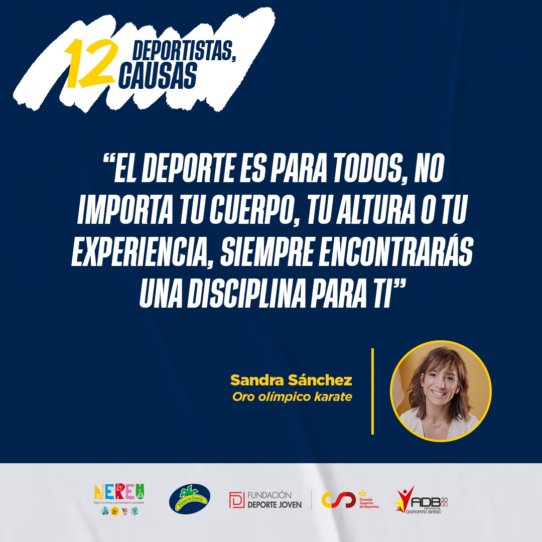 programa_nereu's tweet photo. 🗨️ "El deporte es para todos, no importa tu cuerpo, tu altura o tu experiencia, siempre encontrarás una disciplina para ti”

🗣️ @sandrasankarate 🥇 Campeona olímpica Karate

🤝🍌 #12DeportistasX12Causas 🤝🍌 https://t.co/OLkpmDuueg