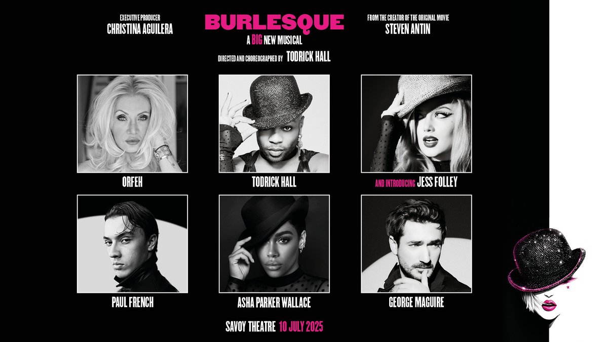 Hey Kittens, are you ready to Burlesque?

Broadway Icon Orfeh will star as Tess, joining Todrick Hall as Sean, Jess Folley as Ali, George Maguire as Vince, Paul French as Jackson and Asha Parker Wallace as Nikki. 

Playing from July 10th-September 6th
Tickets via link in bio