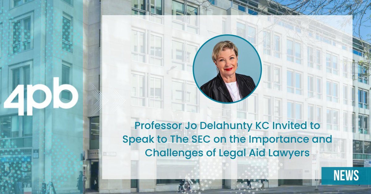 4PB (@4pbfamilylaw) on Twitter photo This afternoon, Professor Jo Delahunty KC (<a href="/JoDQC/">Prof Jo Delahunty KC</a>) will deliver her talk, 'Is a Legal Aid Lawyer's Work All Stress and Distress?' at the invitation of <a href="/SECircuit/">SE Circuit</a>.
Jo will highlight the crucial role of legal aid lawyers and the challenges they often face, including:
- The This afternoon, Professor Jo Delahunty KC (<a href="/JoDQC/">Prof Jo Delahunty KC</a>) will deliver her talk, 'Is a Legal Aid Lawyer's Work All Stress and Distress?' at the invitation of <a href="/SECircuit/">SE Circuit</a>.
Jo will highlight the crucial role of legal aid lawyers and the challenges they often face, including:
- The