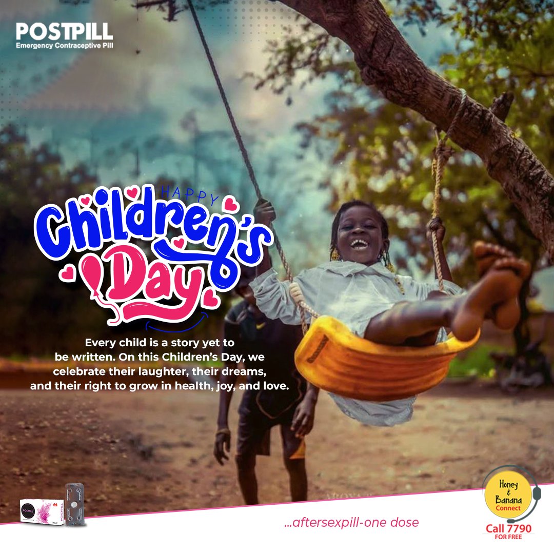 Postpill's tweet photo. Happy Children's Day to all the children all over the world. We want a world where all children are wanted
.
.
.
.
#emergencypill #effectivepill #aftersexpill https://t.co/EuAlAkGbq5