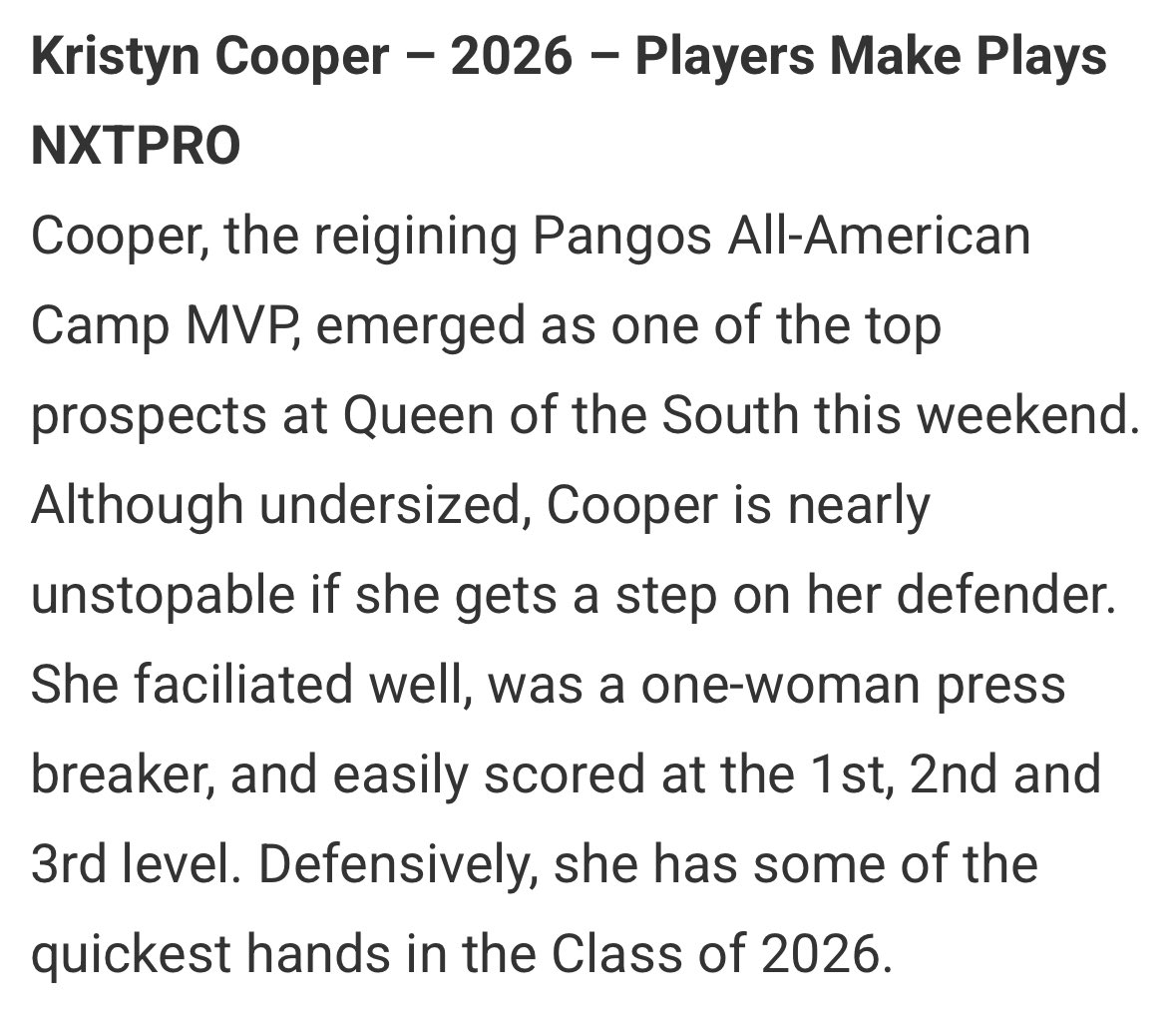 Thank you <a href="/JrAllStarTexas/">Texas Jr. All-Star GBB</a> for the write up! <a href="/JrAllStar_AR/">Arkansas Jr. All-Star GBB</a> <a href="/pmpgirlsbball/">Players Make Plays (PMP) Girls Basketball</a> <a href="/Katchnshoot/">Gilbert Monk</a> <a href="/nbnbball/">Coach TJ Jones</a> <a href="/AYSABasketball/">AmericanYouthSportsAssociation (AYSA)</a> <a href="/crgay2024/">Chris Gay</a> <a href="/PGHArkansas/">Prep Girls Hoops Arkansas</a>