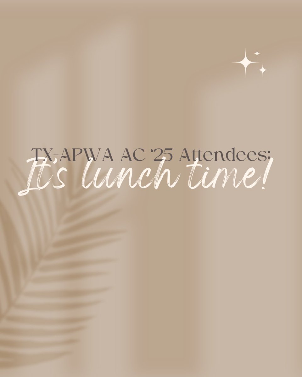 Meet us for lunch!

#txapwa #apwa #apwatexaschapter #txapwaAC25 #txapwaannualconference25