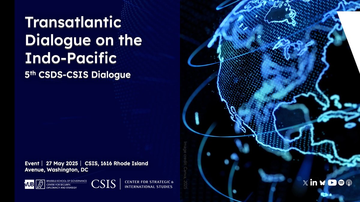 📺 At 20:00 today, you can watch the 5th CSIS-CSDS Transatlantic Dialogue on the Indo-Pacific live! Join us for a timely exchange on the #IndoPacific and transatlantic relations. Don't miss it.

Watch live🔸 youtube.com/watch?v=gXhm-h…