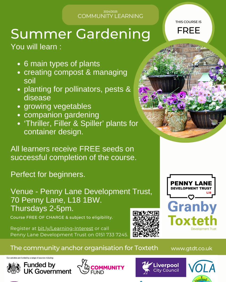 GTDT (@gtdt_liverpool) on Twitter photo 🌿🌾🌿
Our gardening course at <a href="/LappinCentre/">Joseph Lappin Centre</a> is in full swing, propagating new plants and learning how to grow food for the community.
Missed out? Join our New Summer Gardening course starting soon at Penny Lane Development Trust. Register at bit.ly/Learning-Inter… 🌿🌾🌿
Our gardening course at <a href="/LappinCentre/">Joseph Lappin Centre</a> is in full swing, propagating new plants and learning how to grow food for the community.
Missed out? Join our New Summer Gardening course starting soon at Penny Lane Development Trust. Register at bit.ly/Learning-Inter…