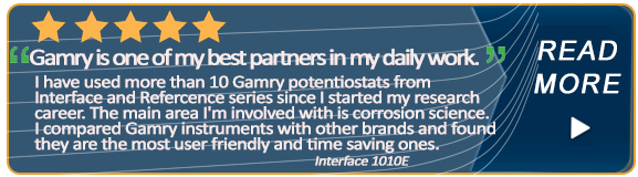 "EIS made easy. We had a different company's potentiostat, and couldn't collect the data we needed. When we switched to the 1010E, our throughput increased dramatically." Read more Reviews on <a href="/Gamry/">ahmed</a>'s 1010E&gt;tinyurl.com/4y8re4y6
