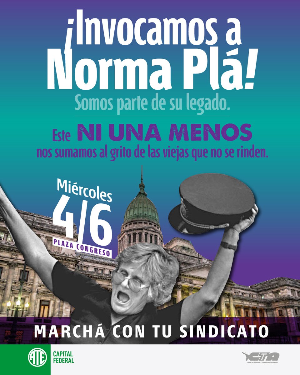 ESTE NI UNA MENOS MARCHAMOS CON LAS JUBILADAS

El miércoles 4 de junio, en el marco del ni una menos, invocamos a Norma Plá y salimos a la calle junto a nuestras viejas para reclamar jubilaciones dignas.

🗓️ 4 de Junio | 📍 Plaza Congreso