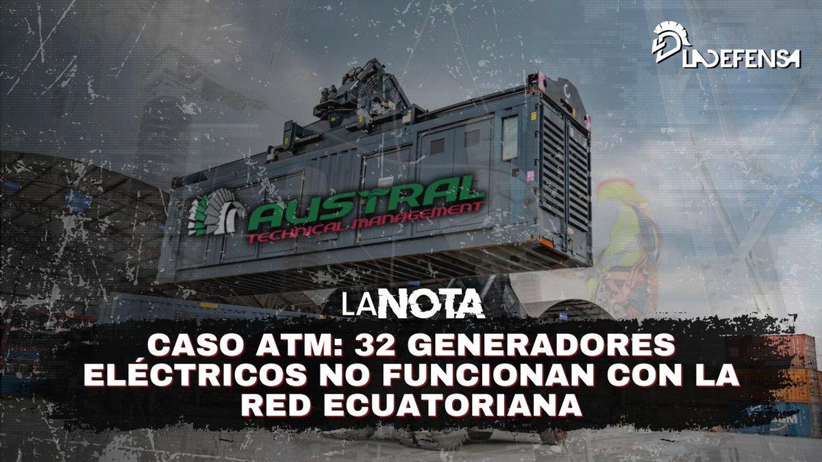 LaDefensaEc's tweet image. 🚨 CELEC COMPRÓ GENERADORES QUE NO FUNCIONAN EN LA RED ELÉCTRICA DEL ECUADOR
La emergencia energética abrió la puerta.
La improvisación la atravesó entera.
Mira el reportaje de @Blankimonki. 

📎 ladefensa.ec/2025/05/27/cas…

O lee el hilo: 👇