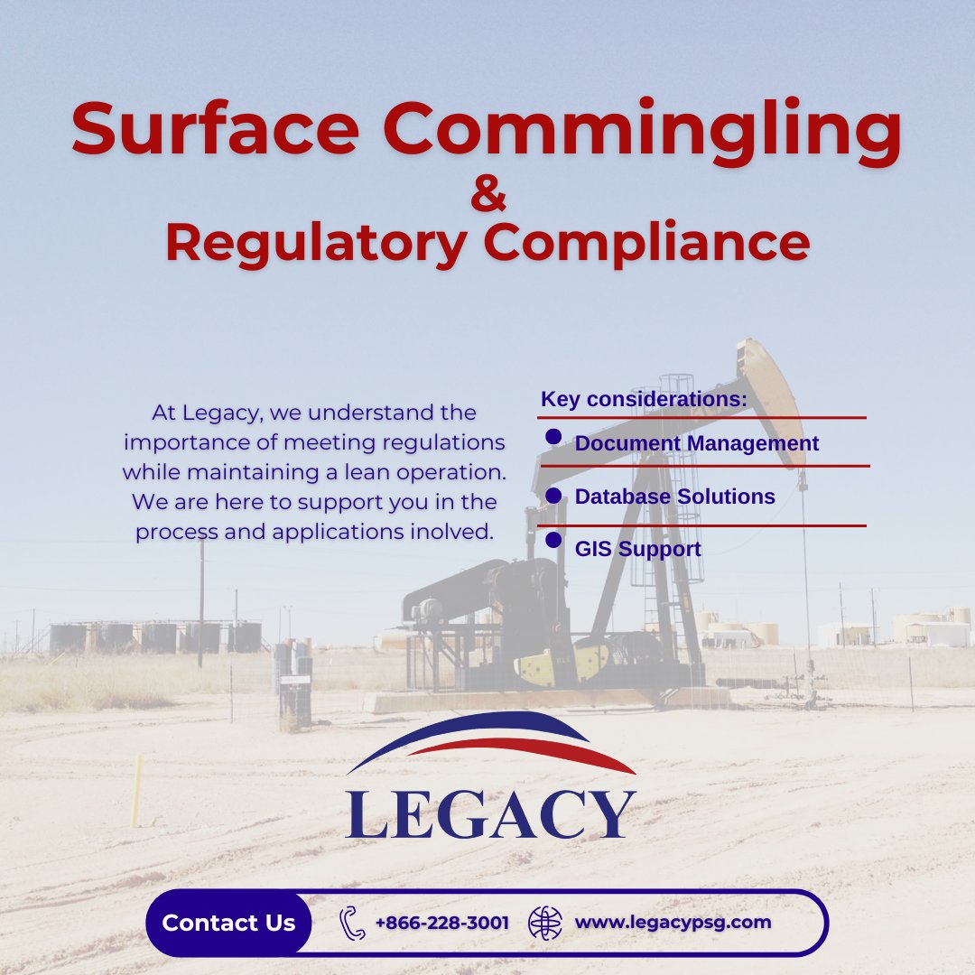 LegacyPSGinc's tweet image. Legacy takes a client-focused approach to simplify the surface commingling application process. #SurfaceCommingling #RegulatorySupport #ClientFocused #EnergySolutions #LandServices #TeamSupport #ProjectEfficiency #AssetManagement #oilandgas #O&amp;amp;G