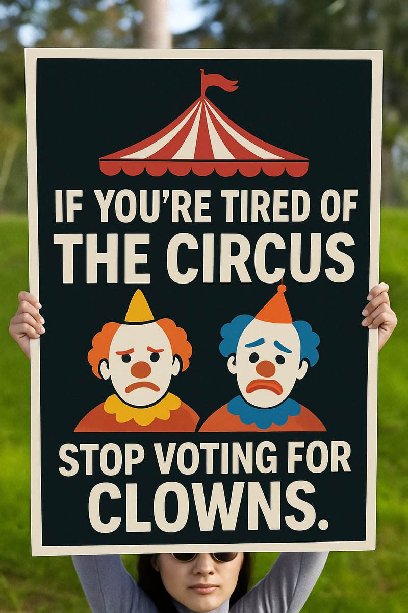 LPNational's tweet image. They promise freedom, then juggle your rights. 
Break the cycle. Cancel the clown show.