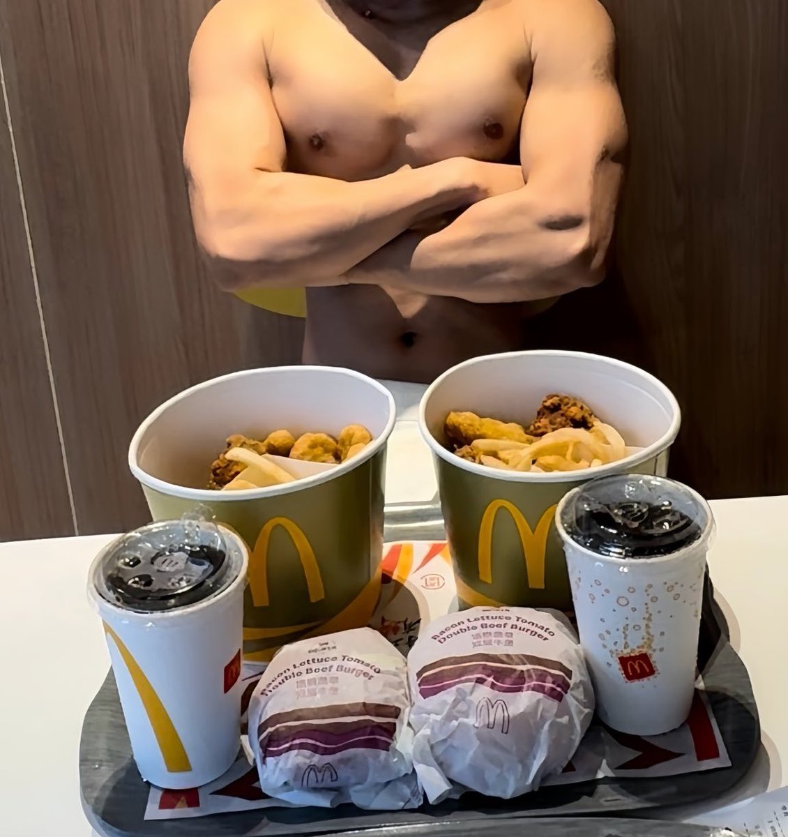 „Well here‘s our meal, or did you wish to have a happy meal instead? I‘ll pay, don‘t worry, dear.“

Tenshi crossed his arms, keeping his gaze on Y/C as, having taken them to McDonalds.