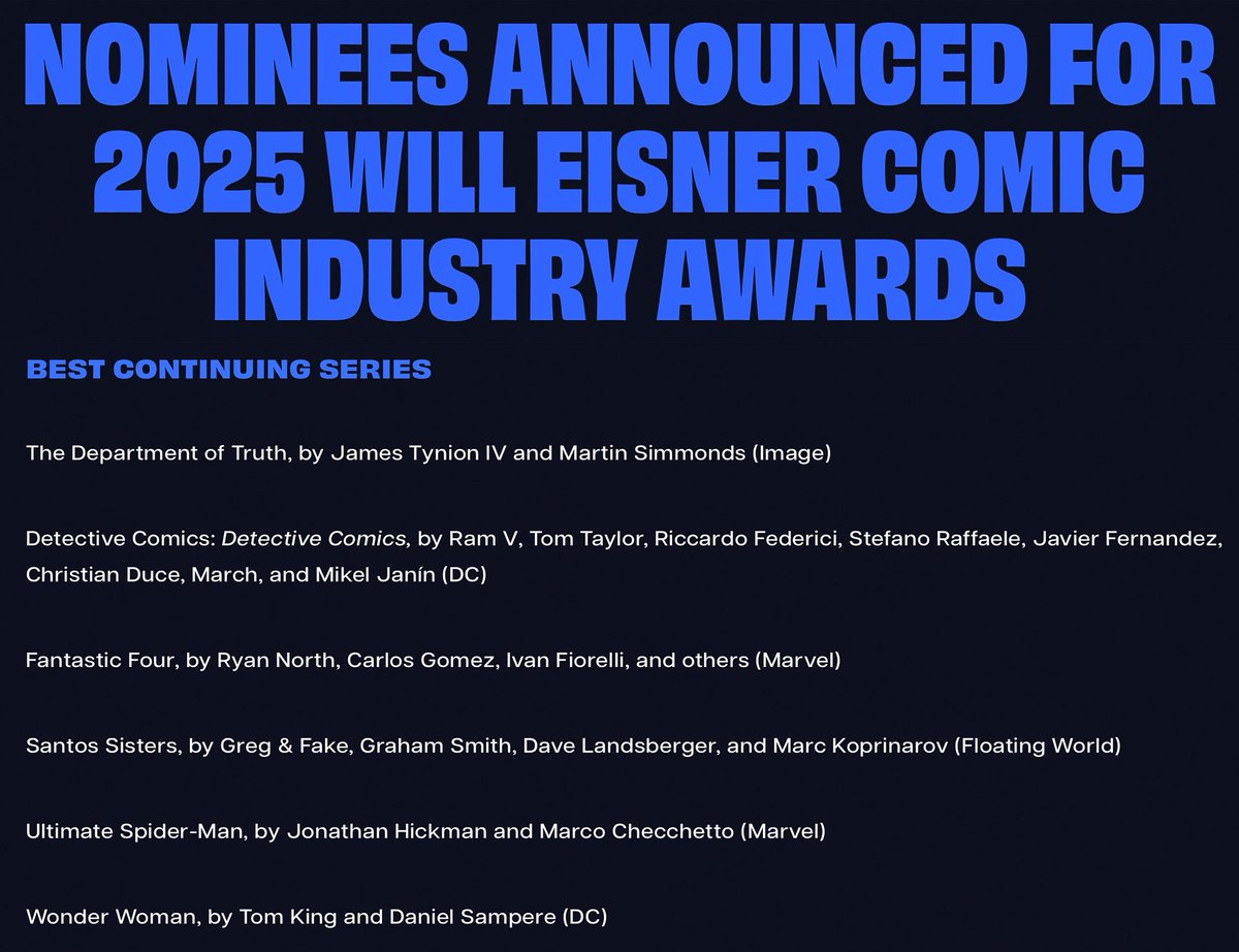 Ultimate Spider-Man has been nominated for an Eisner Award! Congrats to all the nominees! #EisnerAwards #Marvel #UltimateSpiderMan