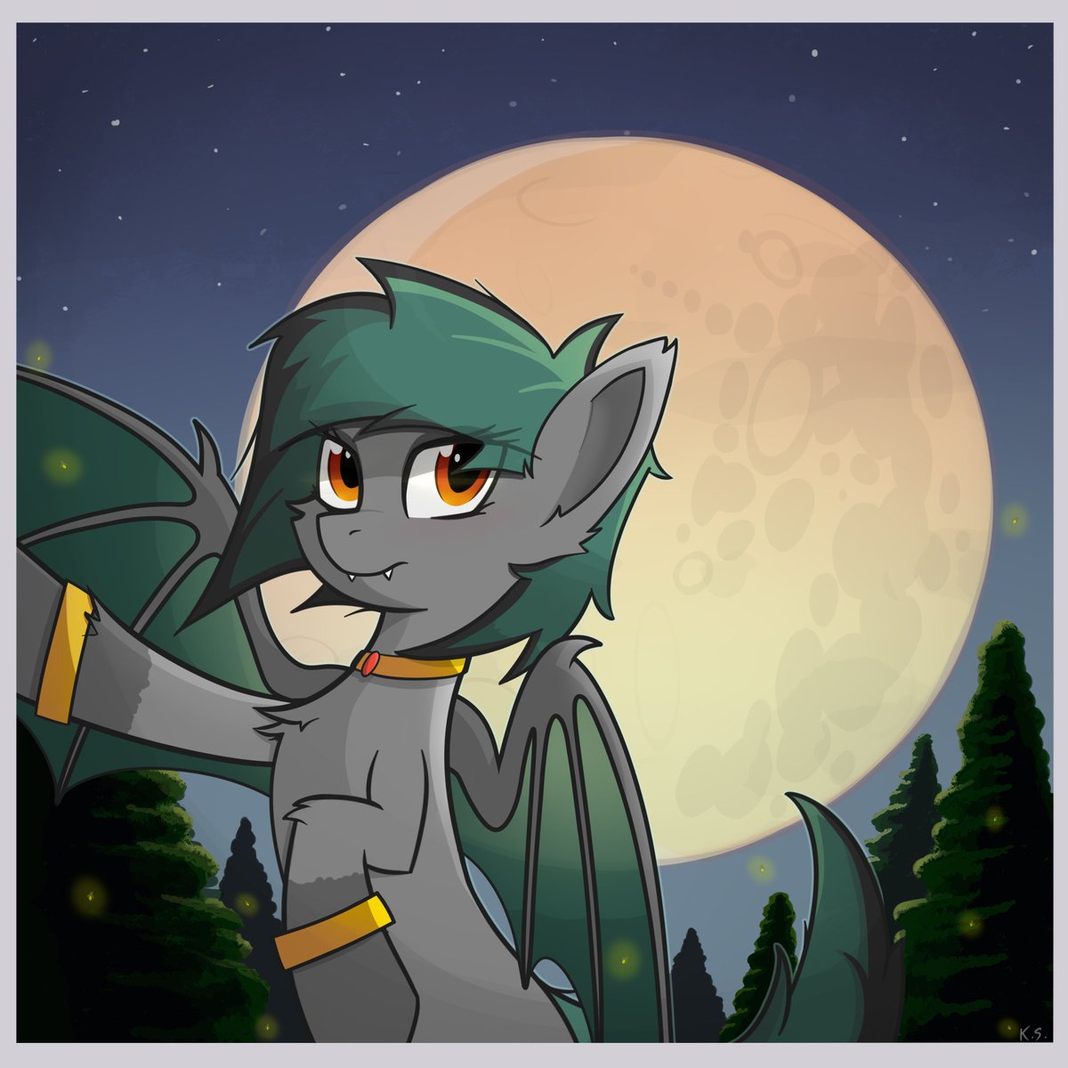 Bat being a Bat and doing Bat stuff at night :D 

#MLP #mlpart
