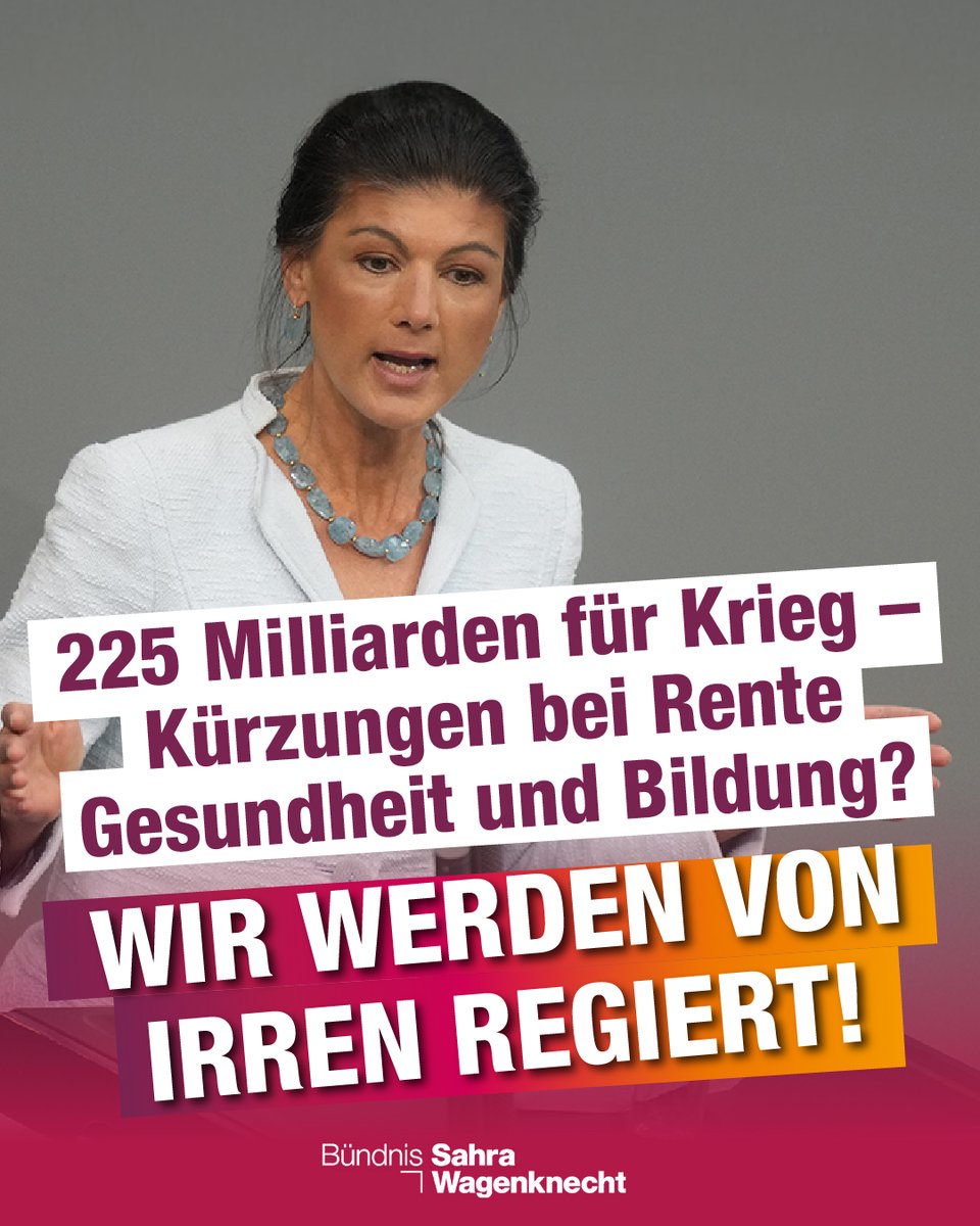 Wahnsinn: Außenminister Wadephul will 5 % des BIP fürs Militär ausgeben – 225 Mrd. €! Schon jetzt ist 🇩🇪 Platz 4 bei Militärausgaben. Das geht nur mit Kürzungen bei Rente, Gesundheit &amp; Bildung. Aufrüstung statt Zukunft. #Haushalt #Aufrüstung #Bundeswehr
