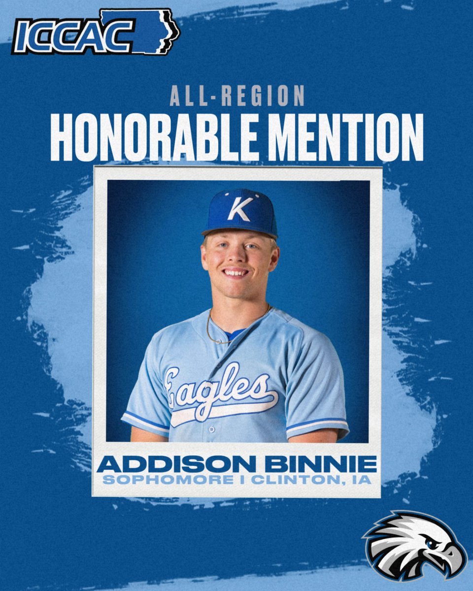 Kirkwood Eagles (@kirkwoodeagles) on Twitter photo BASEBALL
Congratulations to sophomore, Addison Binnie, on earning ICCAC Honorable Mention All-Region honors!
#GoEagles🦅⚾️
<a href="/KCC_BSB/">Kirkwood Baseball</a> BASEBALL
Congratulations to sophomore, Addison Binnie, on earning ICCAC Honorable Mention All-Region honors!
#GoEagles🦅⚾️
<a href="/KCC_BSB/">Kirkwood Baseball</a>