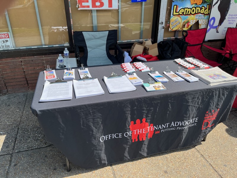 OTA is talking with tenants on Minnesota Ave about their rights and resources available.